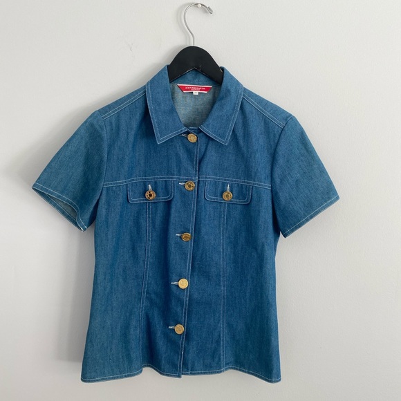 Alain Manoukian 100% cotton denim shirt size 40/M - Picture 2 of 12